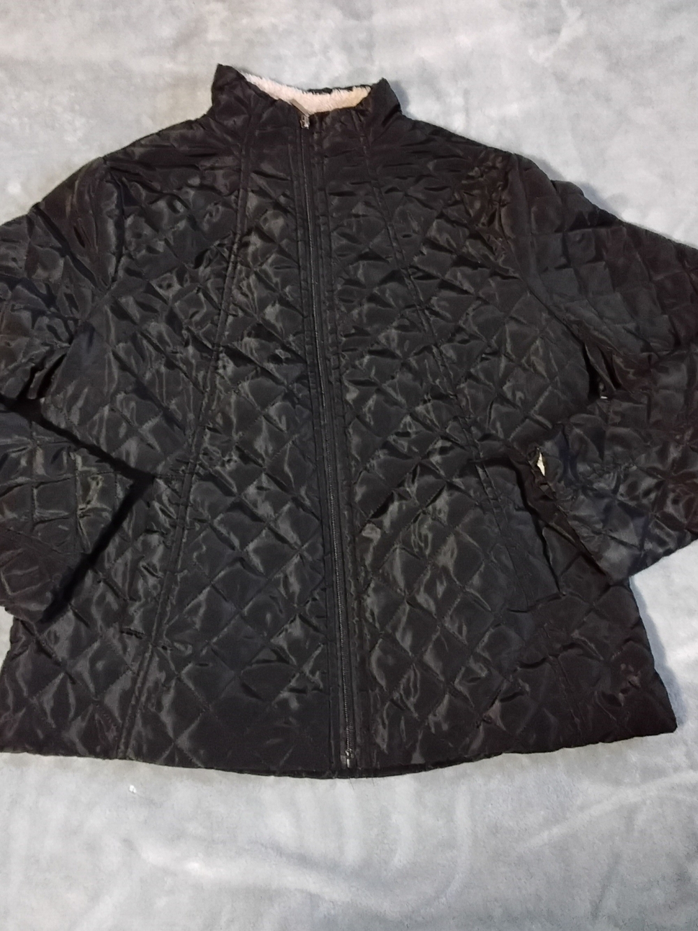 Women's Quilted Zip-Front Jacket - Black